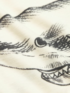 Palm Angels - Broken Shark Logo-Print Cotton-Jersey T-Shirt - Neutrals