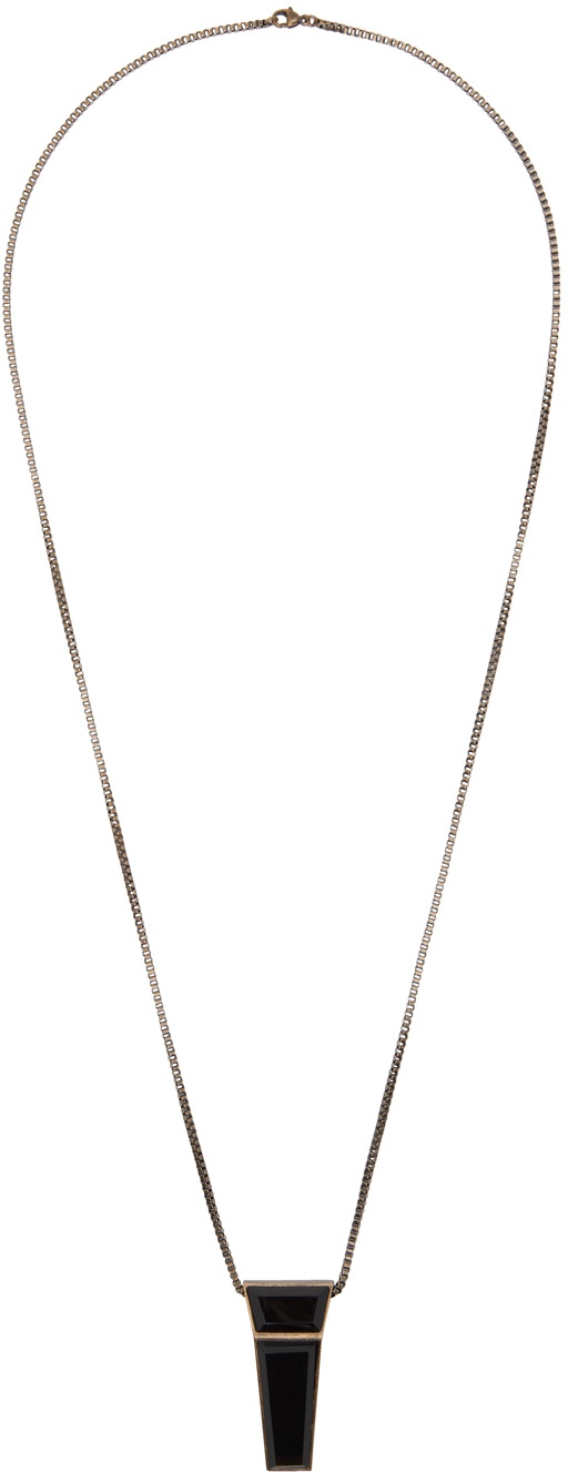 Rick Owens Gold Crystal Trunk Charm Necklace