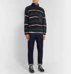 nanamica - Shell-Trimmed Striped Knitted Sweater - Blue