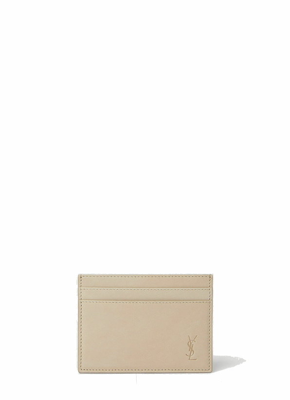 Photo: Saint Laurent - Debossed Logo Cardholder in Beige