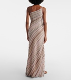Missoni Sequined one-shoulder lamé maxi dress