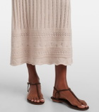 Eres Rythmee pointelle wool and cashmere midi skirt