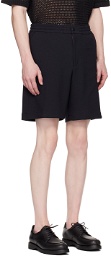 Solid Homme Navy Flap Pocket Shorts