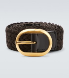 Tom Ford Woven suede oval buckle belt