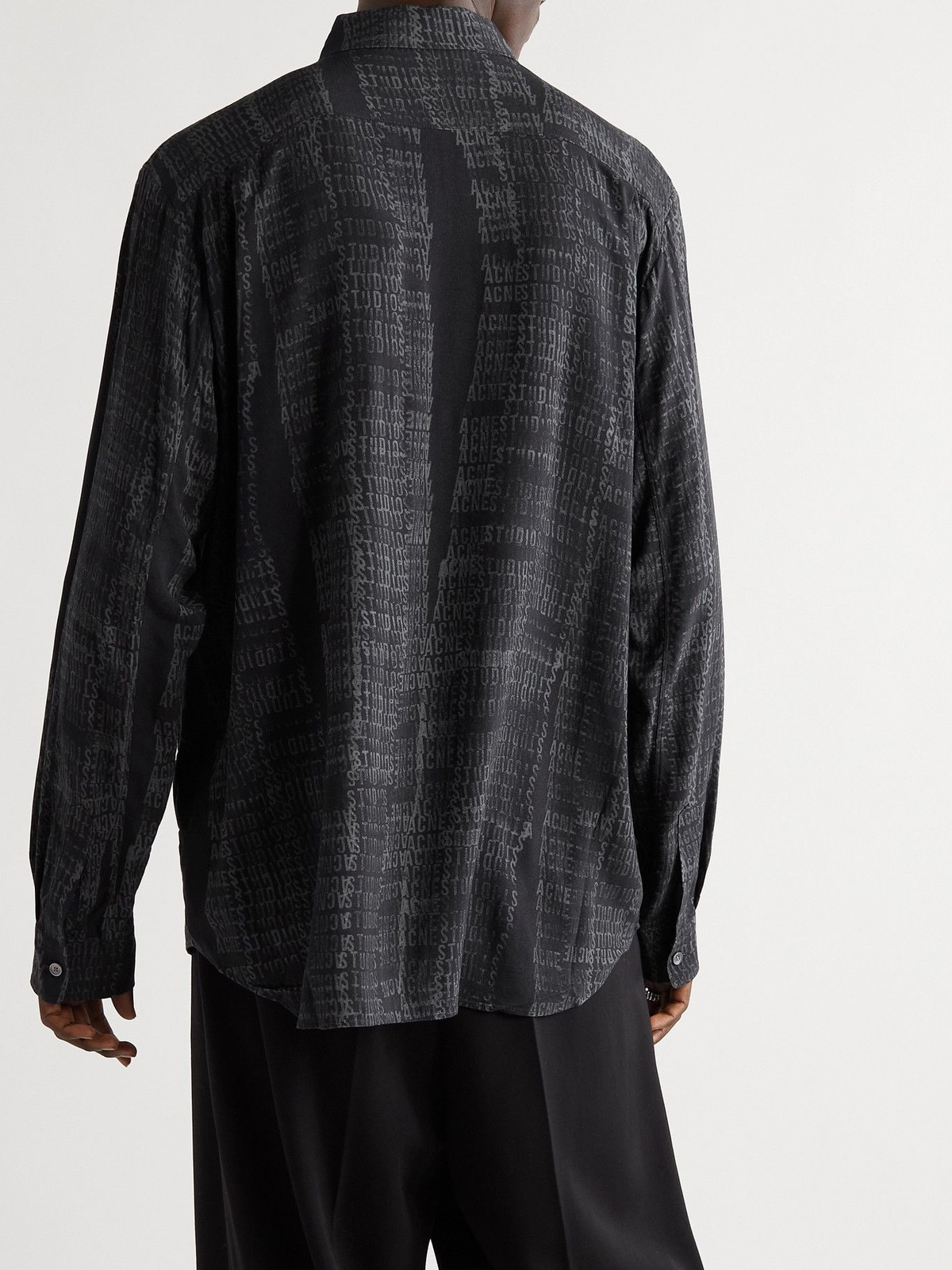 Acne Studios - Logo-Print Woven Shirt - Black
