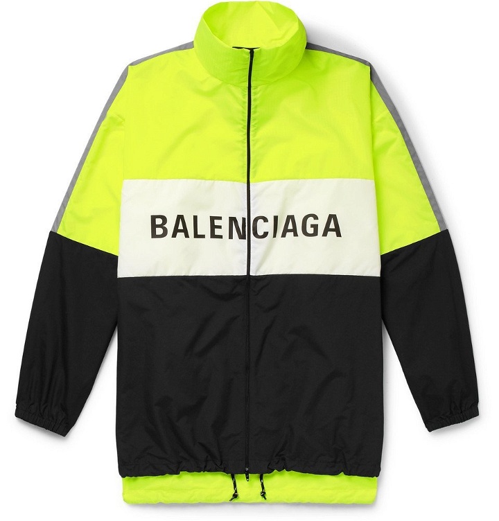 Photo: Balenciaga - Oversized Logo-Print Shell and Ripstop Jacket - Men - Bright yellow