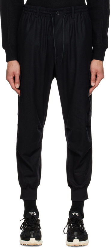 Photo: Y-3 Black Uniform Cuffed Cargo Pants