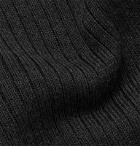 Officine Generale - Ribbed Merino Wool Zip-Up Sweater - Gray