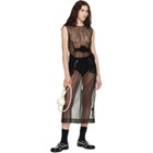 Simone Rocha Black Gathered Rose Contour Midi Dress