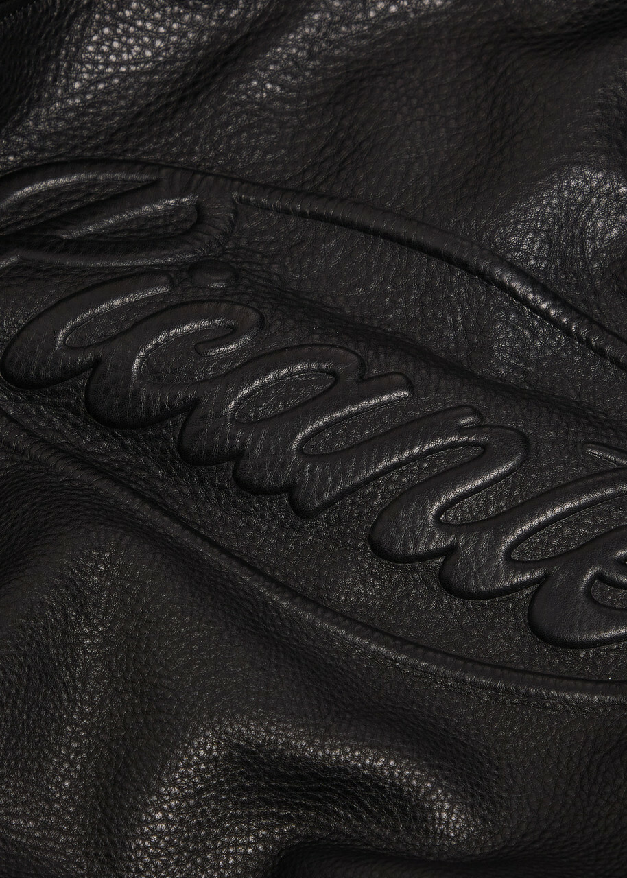 Picante Senna Logo-embossed Leather Jacket Black