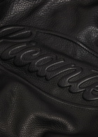 Picante Senna Logo-embossed Leather Jacket Black