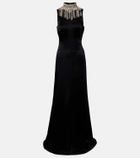 McQueen Embellished open-back gown