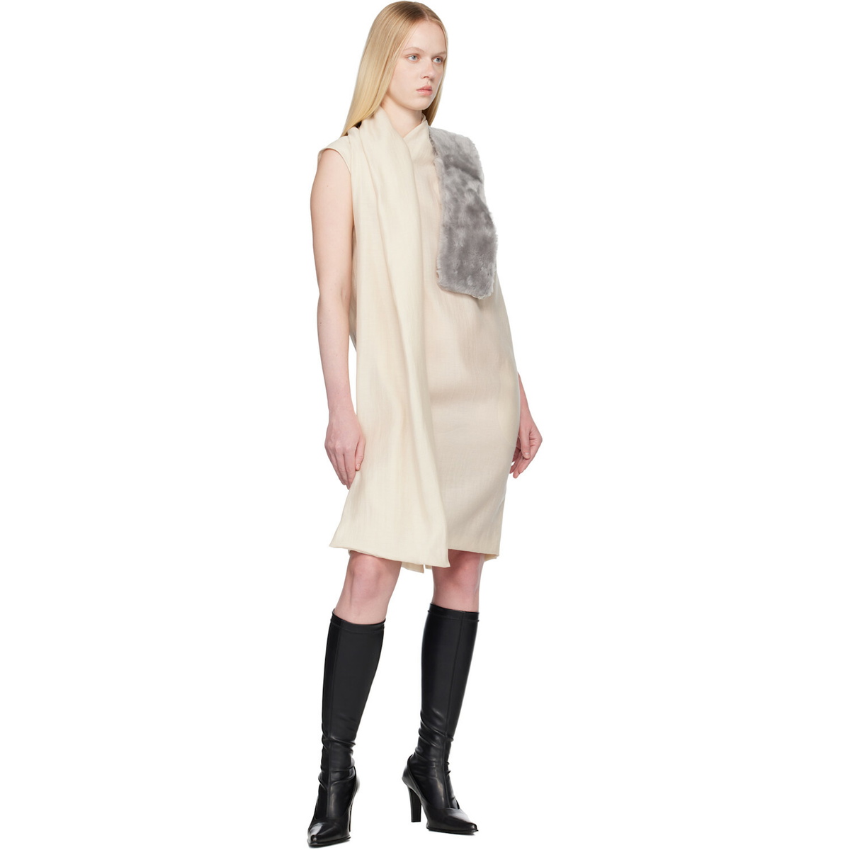 TOTEME Off-White Scarf Midi Dress