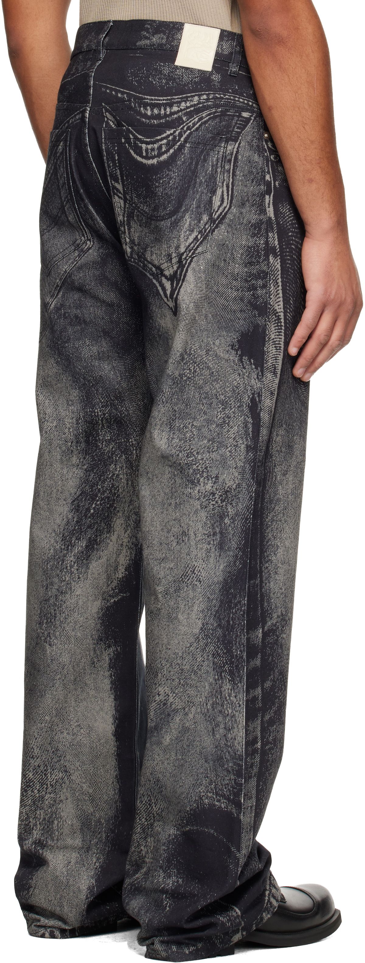CAMPERLAB Black Distorted Print Jeans