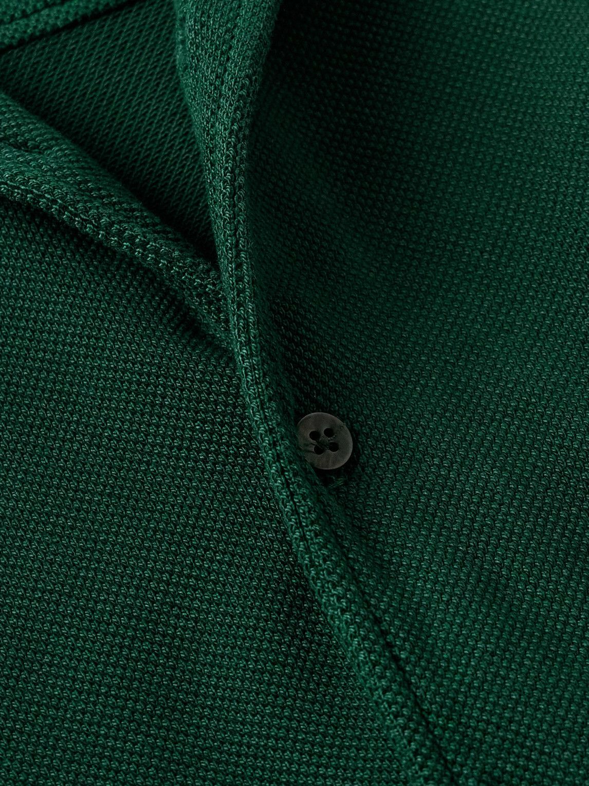 Les Tien - Camp-Collar Garment-Dyed Cotton-Piqué Shirt - Green