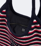 Miu Miu Ivy crochet striped shopper