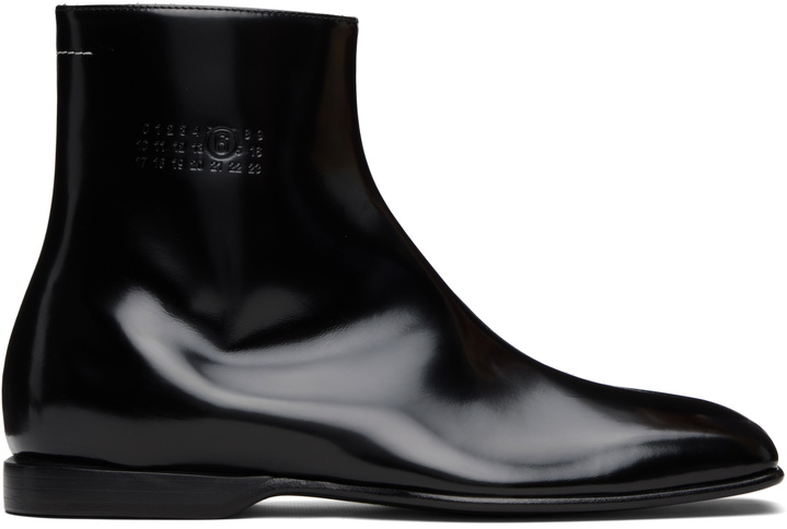 Photo: MM6 Maison Margiela Black Leather Ankle Boots