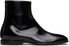 MM6 Maison Margiela Black Leather Ankle Boots