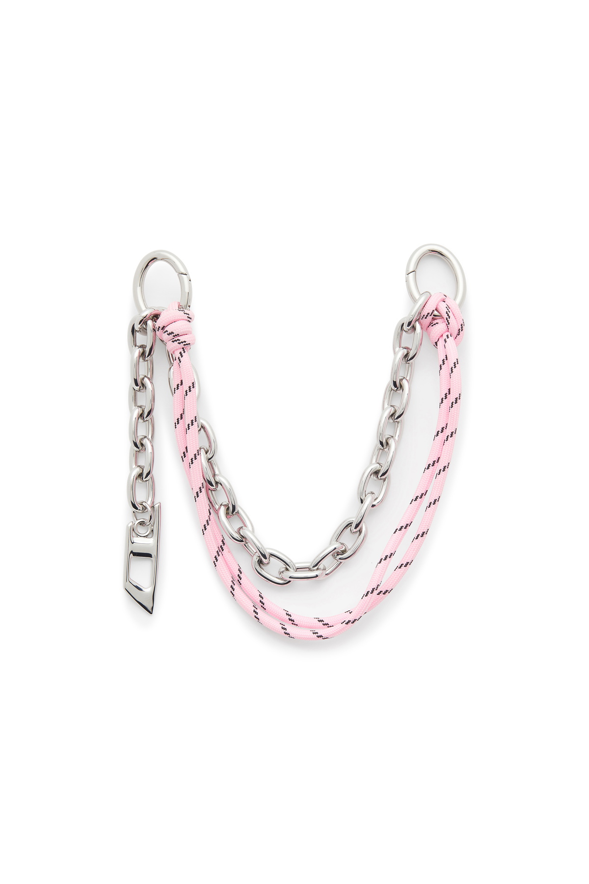 Diesel Metal charm with chain and rope detail - Charms and Keyrings Womens in Silver
