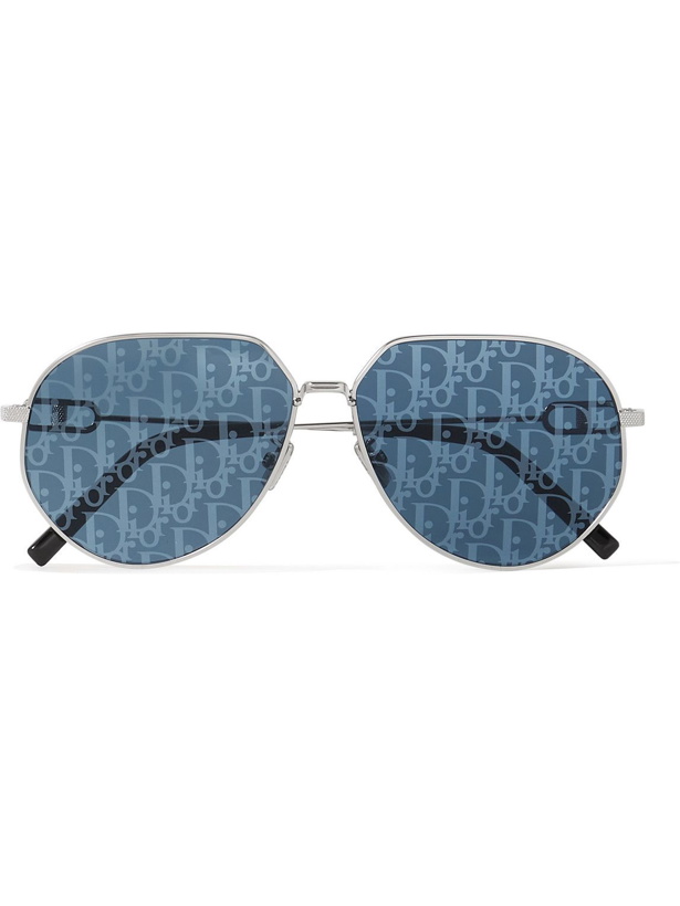 Photo: Dior Eyewear - CD Link A1U Round-Frame Silver-Tone Mirrored Sunglasses