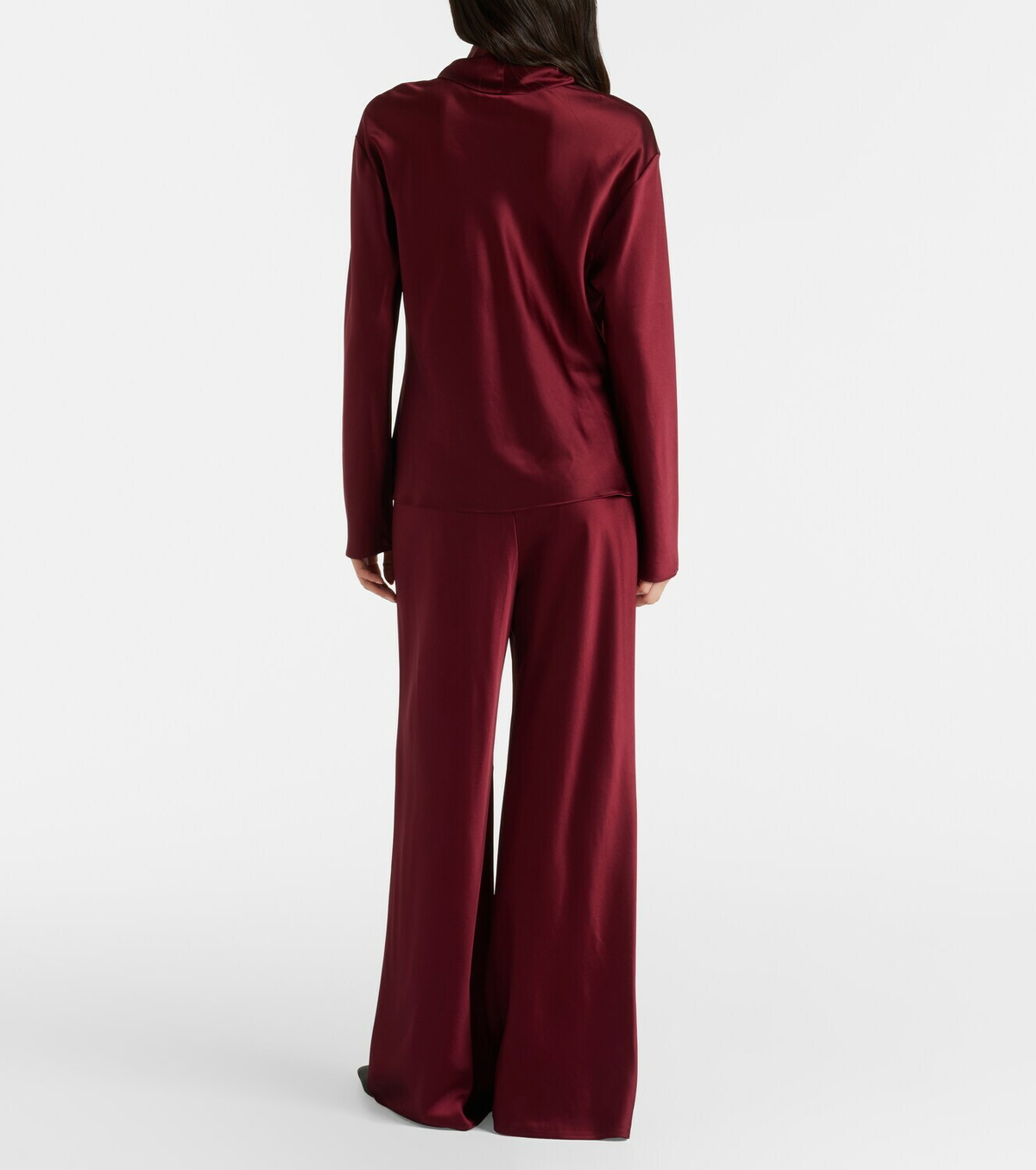 Leset Barb satin turtleneck top
