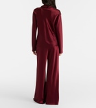 Leset Barb satin turtleneck top
