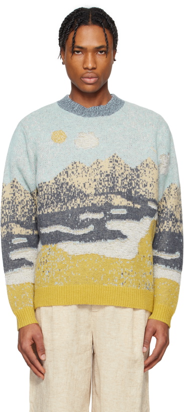 Photo: Holzweiler Blue & Yellow Haza Landscape Sweater