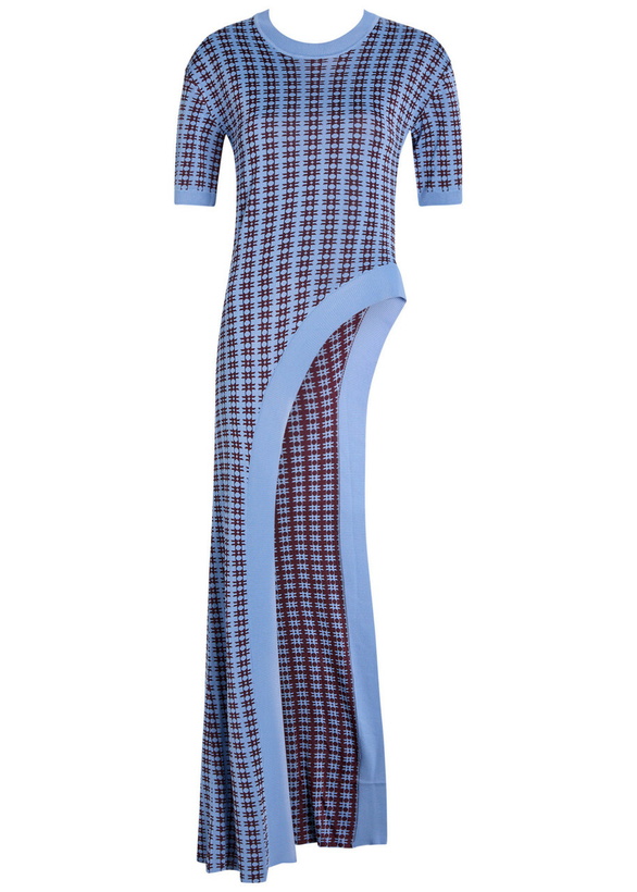 Photo: Rabanne Patterned Fine-knit Midi Dress Blue