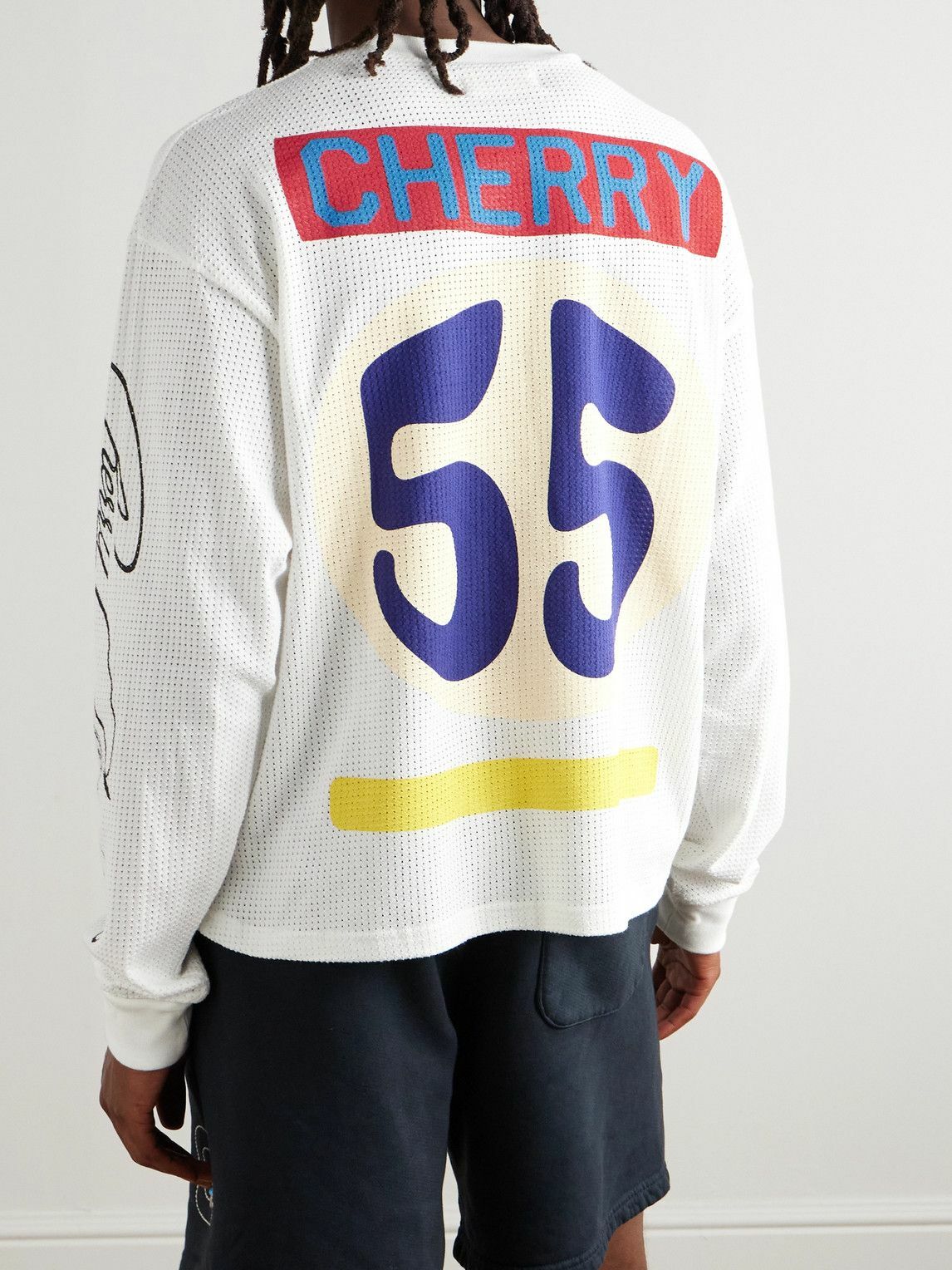 Cherry Los Angeles - Printed Cotton-Mesh T-Shirt - White