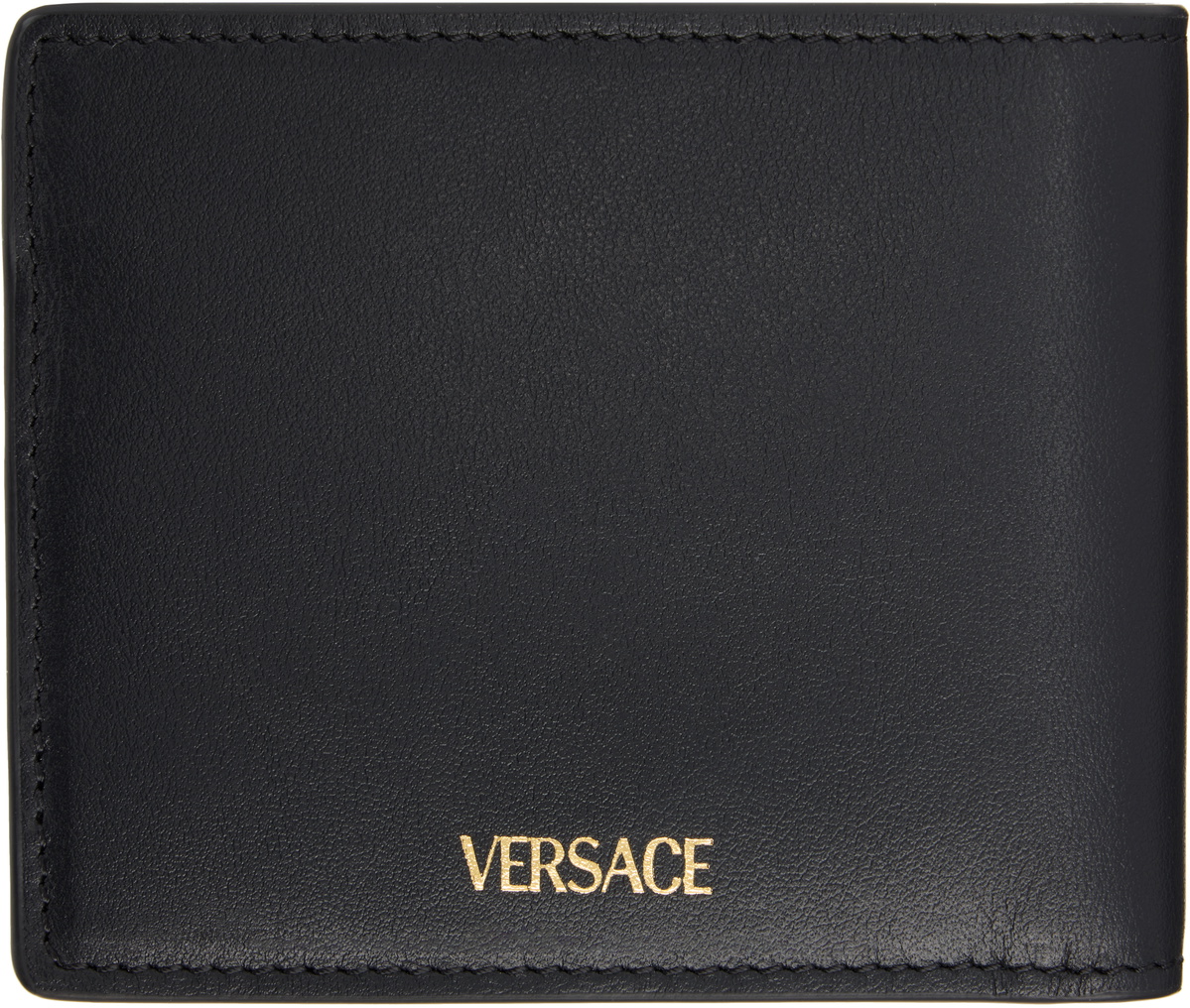 Versace Black 'V' Bifold Wallet