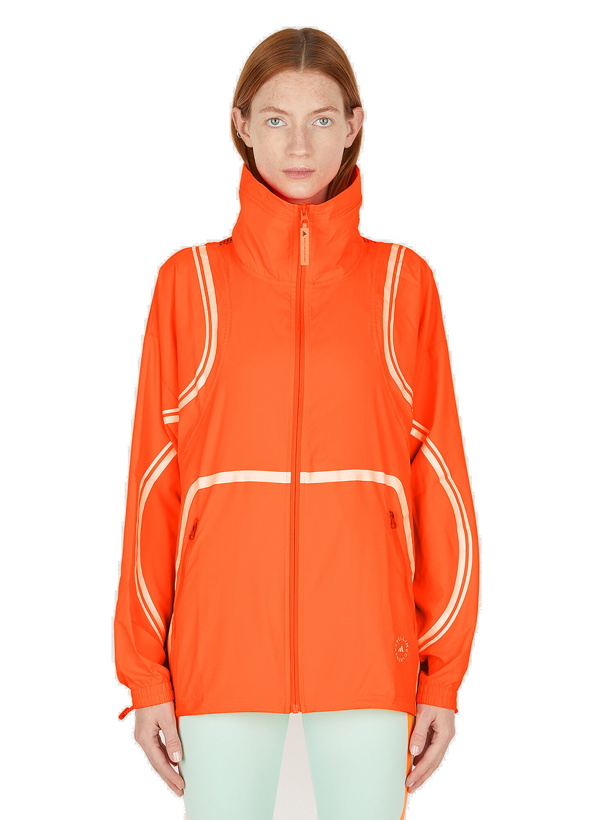 Photo: High Neck Front Zip Jacket in Orange