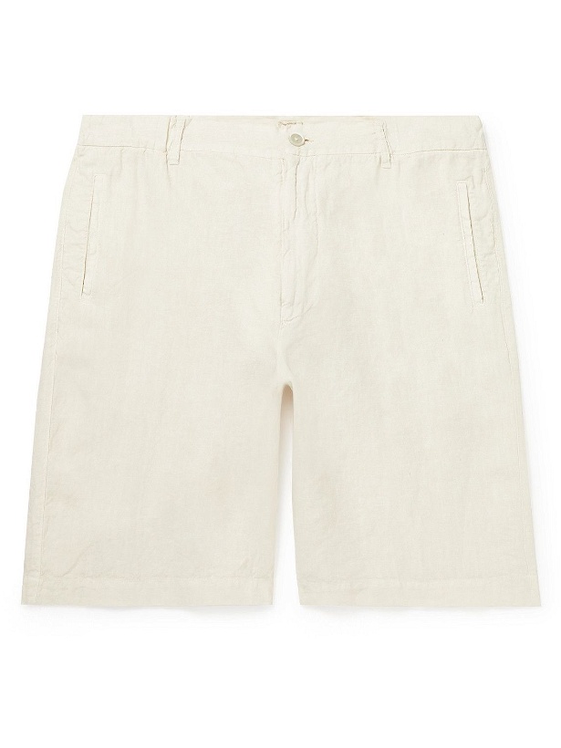 Photo: 120% - Straight-Leg Linen-Gauze Bermuda Shorts - Neutrals