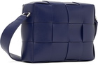 Bottega Veneta Navy Small Cassette Camera Bag