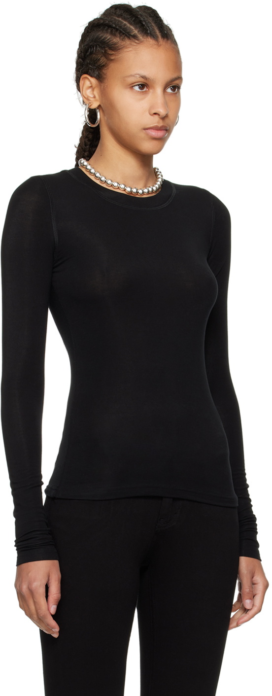 Fax Copy Express Black 'The Round Neck' Long Sleeve T-Shirt