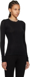 Fax Copy Express Black 'The Round Neck' Long Sleeve T-Shirt