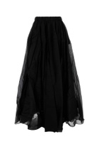 Black Cotton Blend Skirt
