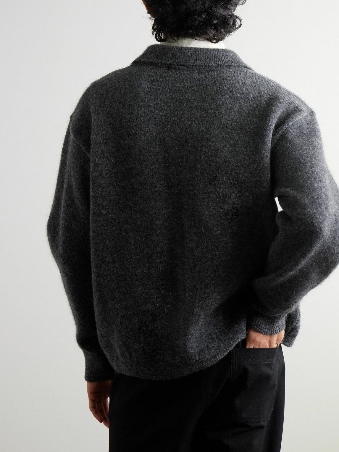 LE 17 SEPTEMBRE - Knitted Zip-Up Cardigan - Gray