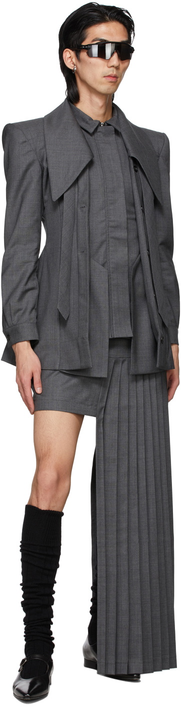 Hood by Air Grey Wool Layered Blazer