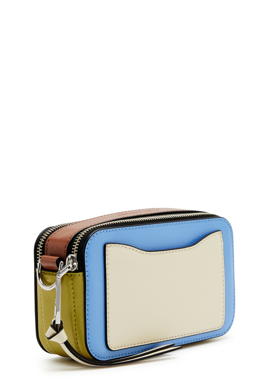 Marc Jacobs The Snapshot Panelled Leather Cross-body bag Blue