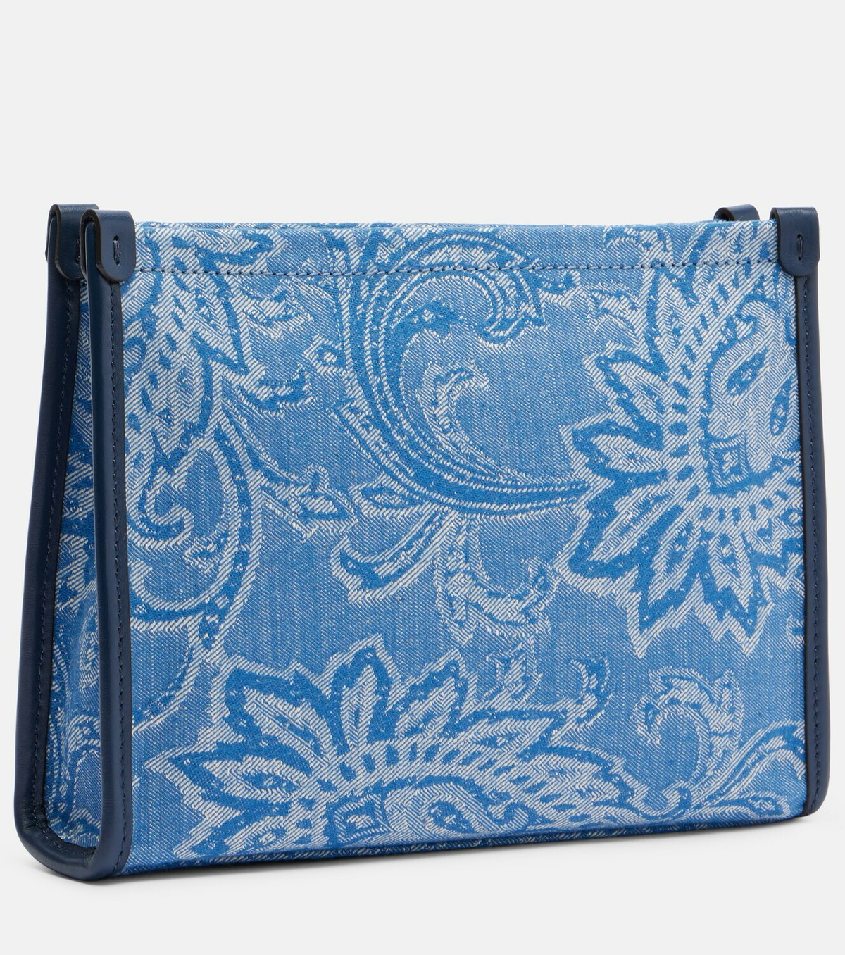 Etro Eyes Mini embroidered denim jacquard pouch