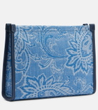 Etro Eyes Mini embroidered denim jacquard pouch