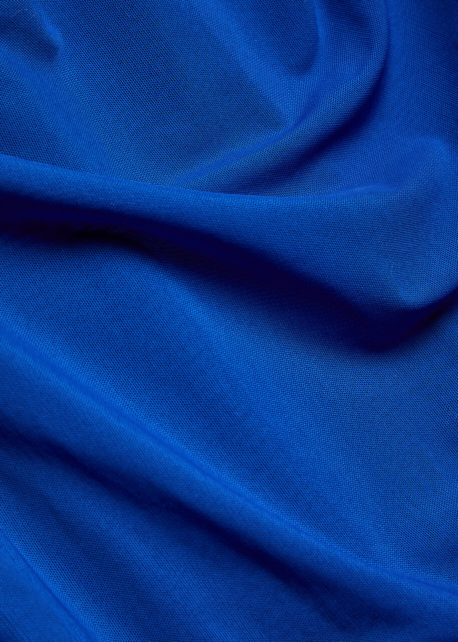 Talbot Runhof Cape-effect Draped Stretch-tulle Gown Blue