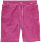 Massimo Alba - Slim-Fit Watercolour-Dyed Cotton-Corduroy Shorts - Pink