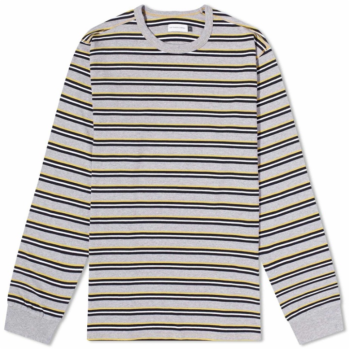 Photo: Pop Trading Company Men's Long Sleeve Striped T-Shirt in Drizzle