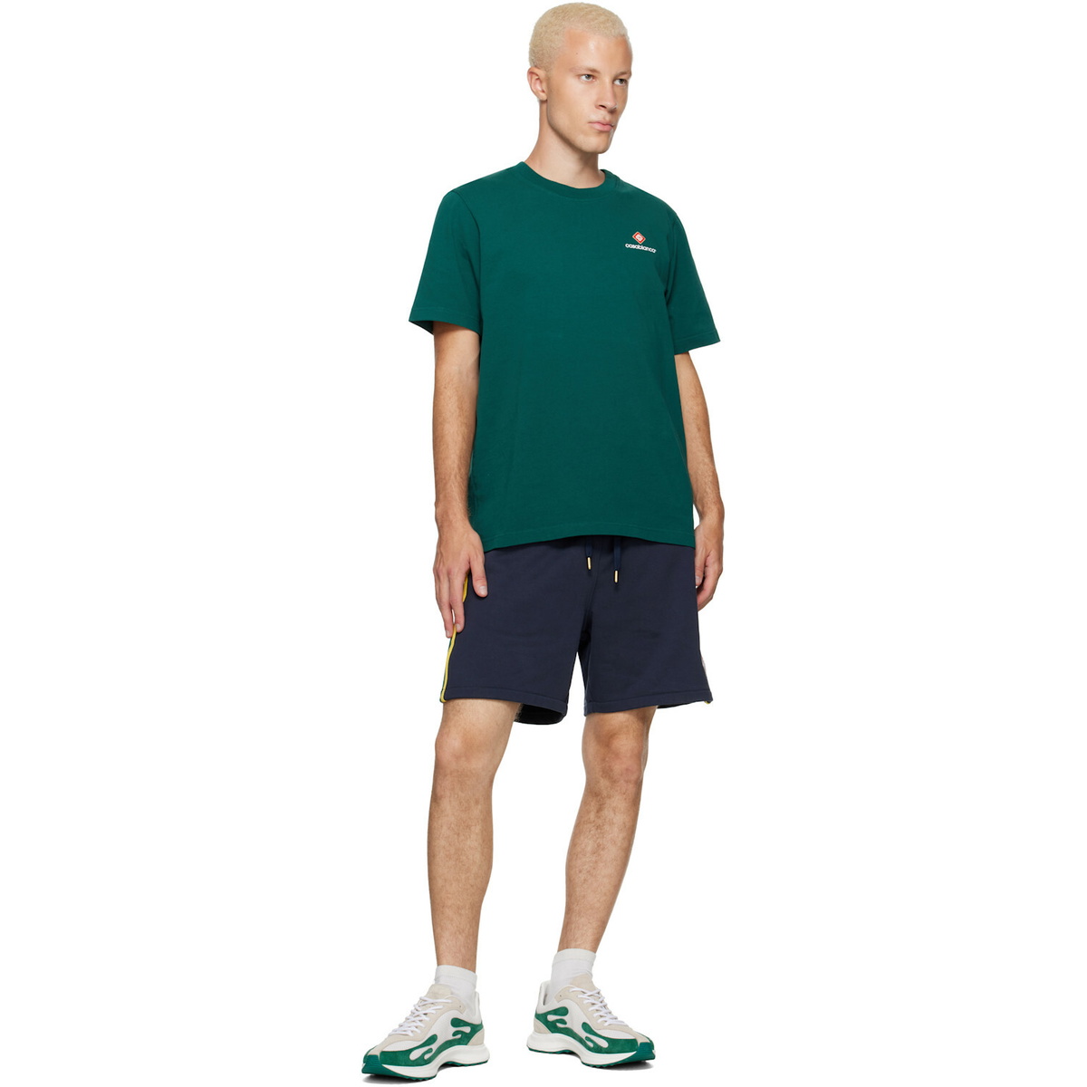Casablanca White & Green Stade Sneakers