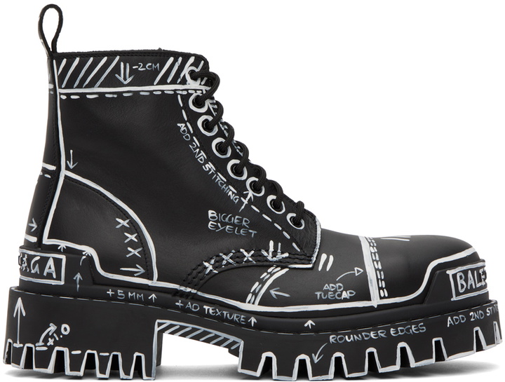 Photo: Balenciaga Black Strike Lace-Up Boots