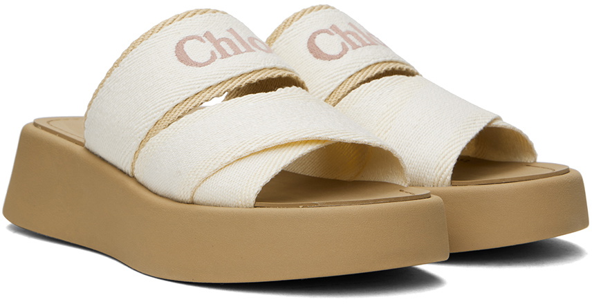 Chloé White Mila Slide Sandals