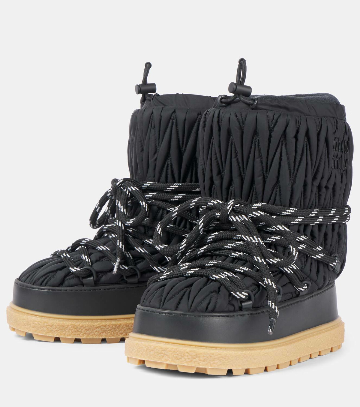 Miu Miu Logo matelassé snow boots Miu Miu