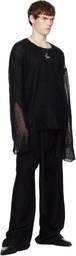 Ann Demeulemeester Black Kent Open Neck High Comfort Sweater