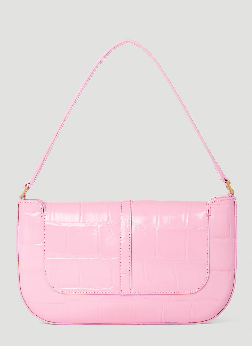 BY FAR Miranda Croc Shoulder Bag in Pink By Far